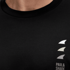 PAUL & SHARK T-SHIRT | טישירט פול אנד שארק לוגו פרינט | גברים | שחור