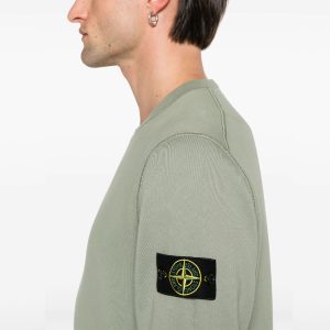 סווטשירט סטון איילנד STONE ISLAND עם פאטץ' לוגו | ירוק בהיר | גברים
