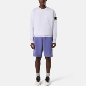 סווטשירט סטון איילנד STONE ISLAND עם פאטץ' לוגו | סגול בהיר | גברים