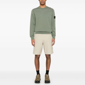 סווטשירט סטון איילנד STONE ISLAND עם פאטץ' לוגו | ירוק | גברים