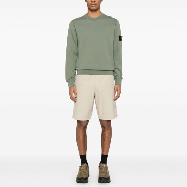 סווטשירט סטון איילנד STONE ISLAND עם פאטץ' לוגו | ירוק | גברים