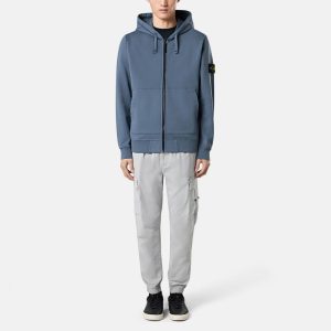 קפוצ׳ון רוכסן סטון איילנד STONE ISLAND עם פאטץ' לוגו | כחול | גברים