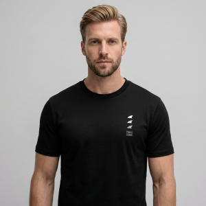 PAUL & SHARK T-SHIRT | טישירט פול אנד שארק לוגו פרינט | גברים | שחור