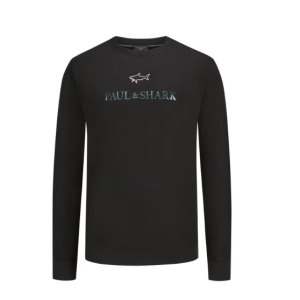 PAUL & SHARK SWEATSHIRT | שרוול ארוך פול אנד שארק עם לוגו | גברים | שחור