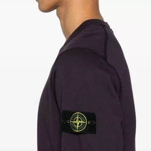 סווטשירט סטון איילנד STONE ISLAND עם פאטץ' לוגו | סגול חציל | גברים