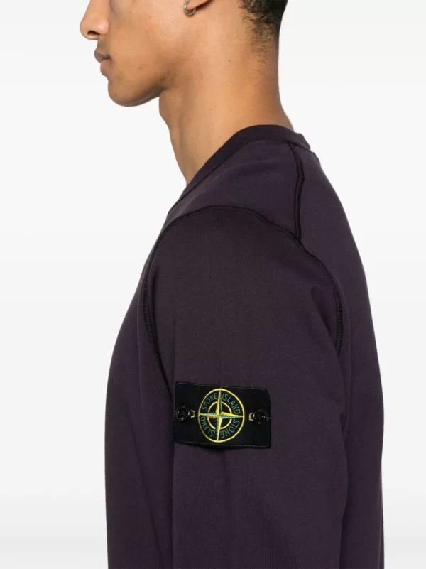 סווטשירט סטון איילנד STONE ISLAND עם פאטץ' לוגו | סגול חציל | גברים - Image 2