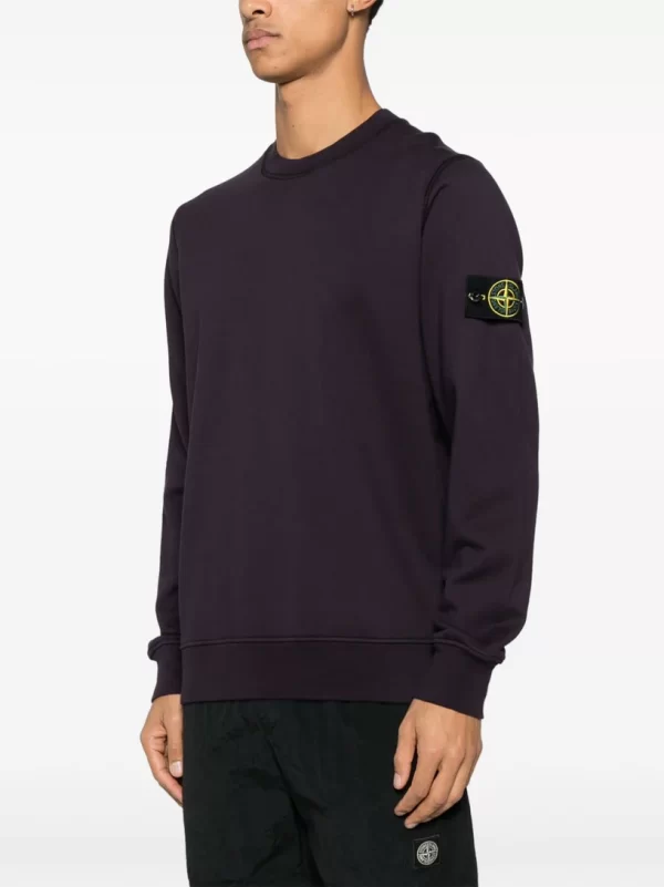 סווטשירט סטון איילנד STONE ISLAND עם פאטץ' לוגו | סגול חציל | גברים