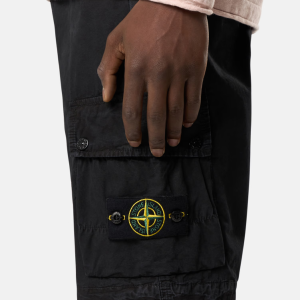מכנסי ברמודה סטון איילנד BARMUDA SLIM STONE ISLAND עם רוכסן | גברים | שחור