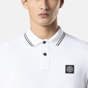 חולצת פולו סטון איילנד STONE ISLAND שרוול קצר | לבן | גברים