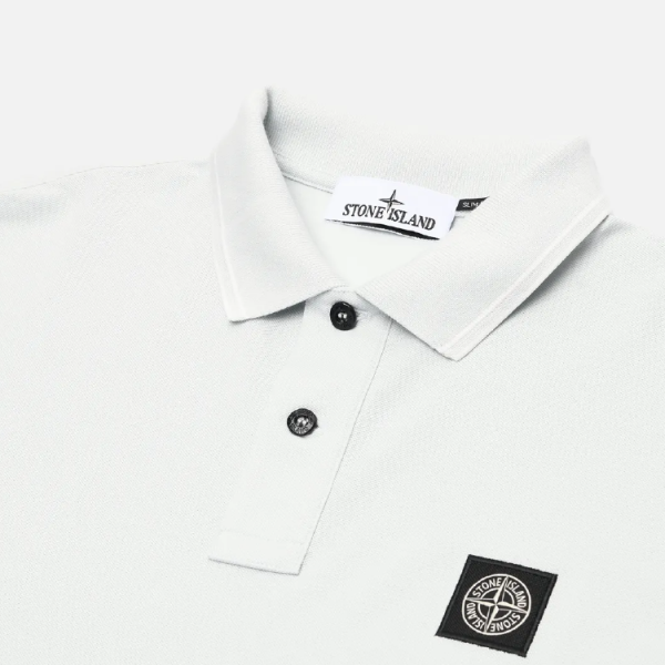 חולצת פולו סטון איילנד STONE ISLAND SLIM FIT | אפור בהיר | גברים - Image 3