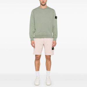 סווטשירט סטון איילנד STONE ISLAND עם פאטץ' לוגו | ירוק בהיר | גברים