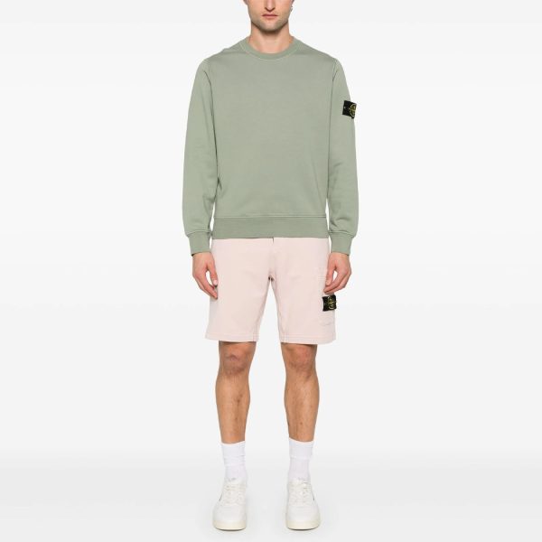סווטשירט סטון איילנד STONE ISLAND עם פאטץ' לוגו | ירוק בהיר | גברים