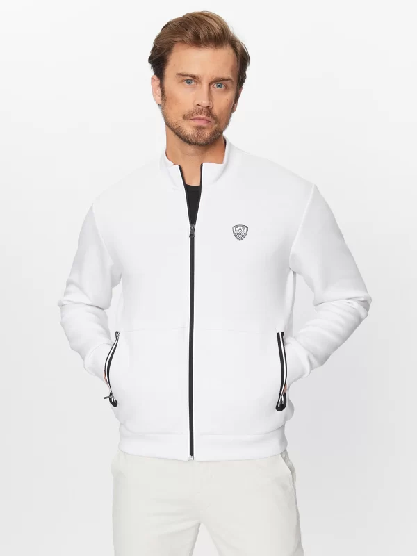 סוויטשירט עם רוכסן ארמאני EMPORIO ARMANI | לבן | גברים