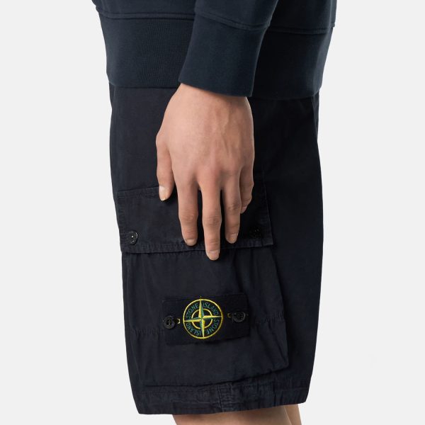 ברמודה סטון איילנד BERMUDA SLIM STONE ISLAND עם רוכסן | כחול כהה | גברים - Image 2