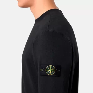 סווטשירט סטון איילנד STONE ISLAND עם פאטץ' לוגו | שחור | גברים