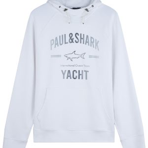 PAUL & SHARK HOODIE | קפוצ'ון פול אנד שארק עם לוגו | גברים | לבן