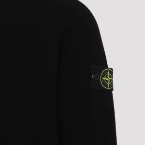 סווטשירט סטון איילנד STONE ISLAND עם פאטץ' לוגו | שחור | גברים