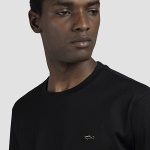PAUL & SHARK SWEATSHIRT | טישירט פול אנד שארק עם לוגו | גברים | שחור