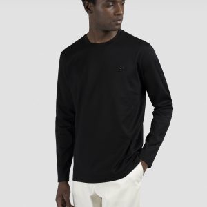 PAUL & SHARK SWEATSHIRT | טישירט פול אנד שארק עם לוגו | גברים | שחור