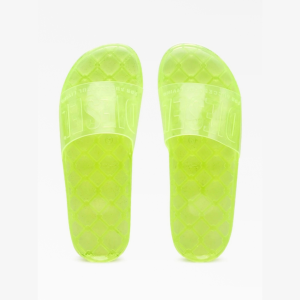 כפכפי DIESEL סלייד עם הטבעת לוגו – צהוב ניאון שקוף