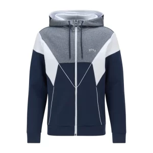 הוגו בוס קפוצון זיפר מלא HUGO BOSS hooded sweatshirt in a cotton blend