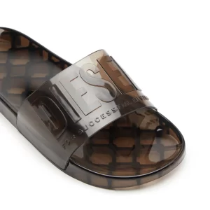 כפכפי DIESEL סלייד עם הטבעת לוגו – שחור שקוף