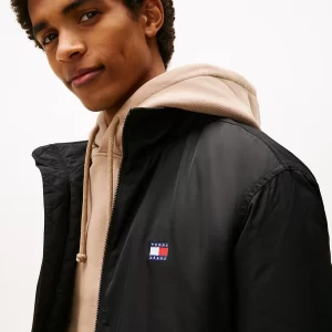 TOMMY HILLFIGER בלייזר טומי ג'ינס לגברים בצבע שחור עם רוכסן