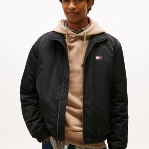 TOMMY HILLFIGER בלייזר טומי ג'ינס לגברים בצבע שחור עם רוכסן