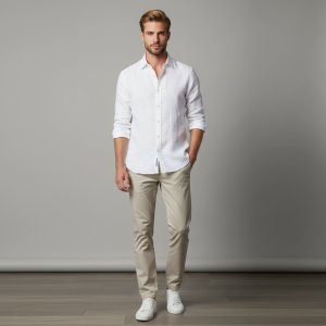 חולצת פשתן גאנט SLIM LINEN SHIRT