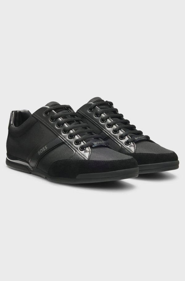 סניקרס הוגו בוס HUGO BOSS עיטורי זמש | גברים | שחור - Image 3