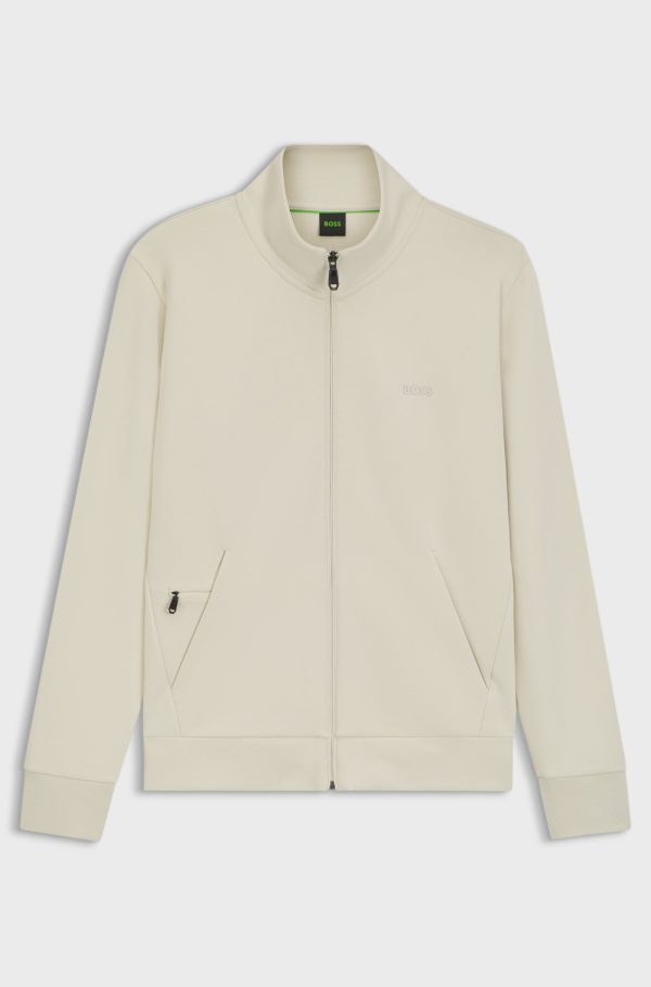 סוויטשירט הוגו בוס HUGO BOSS עם רוכסן | גברים | קרם - Image 3