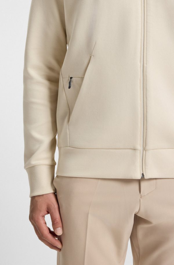סוויטשירט הוגו בוס HUGO BOSS עם רוכסן | גברים | קרם - Image 2