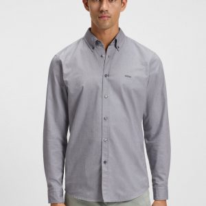 חולצה מכופתרת הוגו בוס HUGO BOSS שרוול ארוך | גברים | אפור