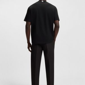 טישירט הוגו בוס HUGO BOSS כיתוב לוגו על צווארון | גברים | שחור