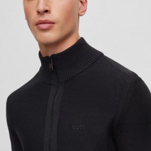 קרדיגן הוגו בוס HUGO BOSS עם רוכסן | גברים | שחור