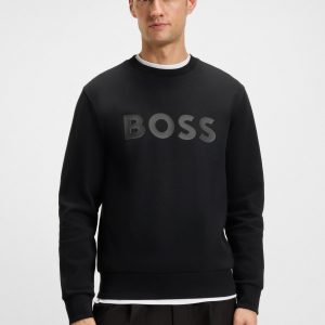 סוויטשירט הוגו בוס HUGO BOSS כותנה נמתחת | גברים | שחור