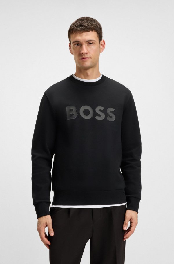 סוויטשירט הוגו בוס HUGO BOSS כותנה נמתחת | גברים | שחור