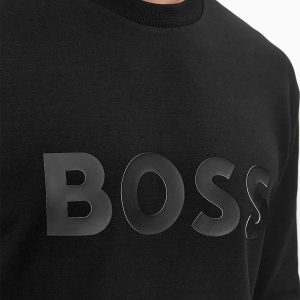 סוויטשירט הוגו בוס HUGO BOSS כותנה נמתחת | גברים | שחור