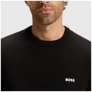 סוודר הוגו בוס HUGO BOSS עם לוגו | גברים | שחור