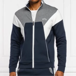 הוגו בוס קפוצון זיפר מלא HUGO BOSS hooded sweatshirt in a cotton blend
