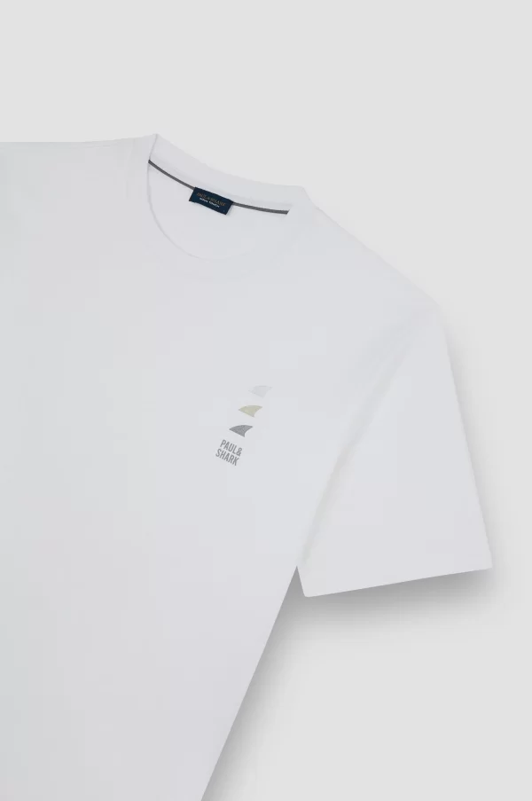PAUL & SHARK T-SHIRT | טישירט פול אנד שארק לוגו פרינט | גברים | לבן - Image 3