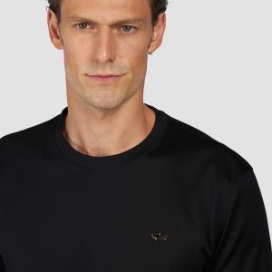 PAUL & SHARK SWEATSHIRT | טישירט פול אנד שארק עם לוגו | גברים | שחור