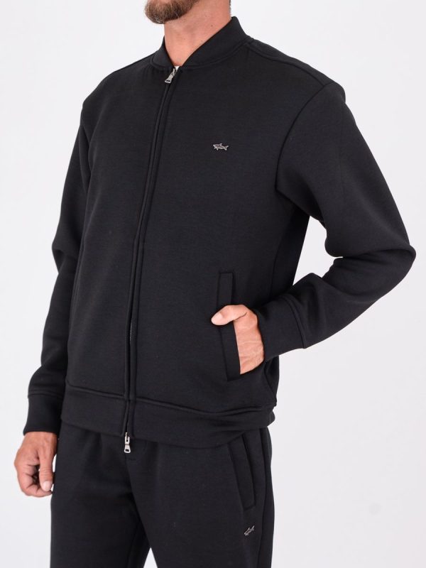 PAUL & SHARK ZIP SWEATSHIRT | סוויטשירט פול אנד שארק עם רוכסן | גברים | שחור