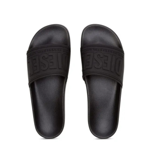 כפכפי סליידר עם לוגו מוטבע – שחור - DIESEL