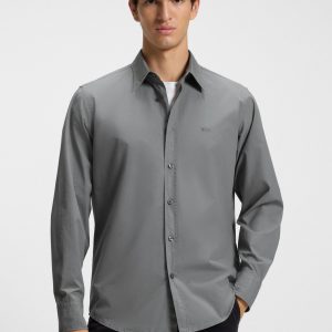 חולצה מכופתרת הוגו בוס HUGO BOSS גזרה רגילה | גברים | אפור