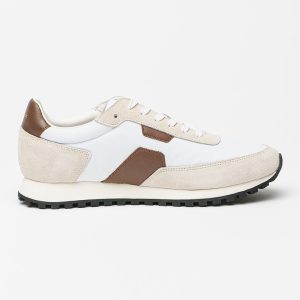 סניקרס הוגו בוס HUGO BOSS עיטורי עור | גברים | לבן וחום