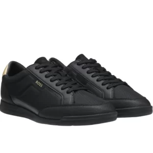 סניקרס הוגו בוס HUGO BOSS עיטורי עור | גברים | שחור וזהב