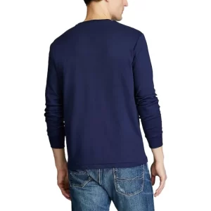 טי ארוך ראלף לורן בד מרצרייס POLO RALPH LAUREN Slim Fit Cotton Tee in Black