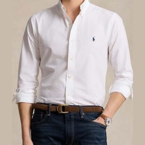 RALPH LAUREN חולצה מכופתרת ראלף לורן גזרה רגילה | לבן | גברים