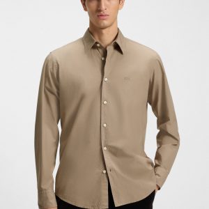 חולצה מכופתרת הוגו בוס HUGO BOSS גזרה רגילה | גברים | חום